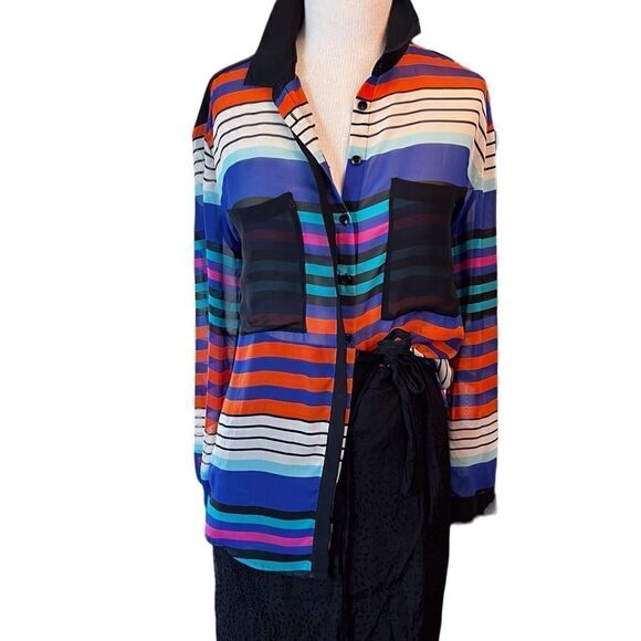 Striped blouse by Bisou Bisou LARGE - Picture 2 of 3